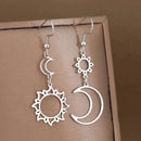 Brinco Pendente Sol Lua