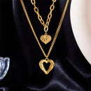Colar Duplo Dois Amores Banhado a Ouro 18k