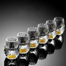 Copo Diamante Luxo com Fundo Duplo e Lascas Douradas para Baijiu, Licor, Cachaça, Tequila e Shots