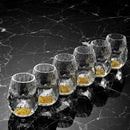 Copo Diamante Luxo com Fundo Duplo e Lascas Douradas para Baijiu, Licor, Cachaça, Tequila e Shots
