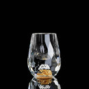 Copo Diamante Luxo com Fundo Duplo e Lascas Douradas para Baijiu, Licor, Cachaça, Tequila e Shots